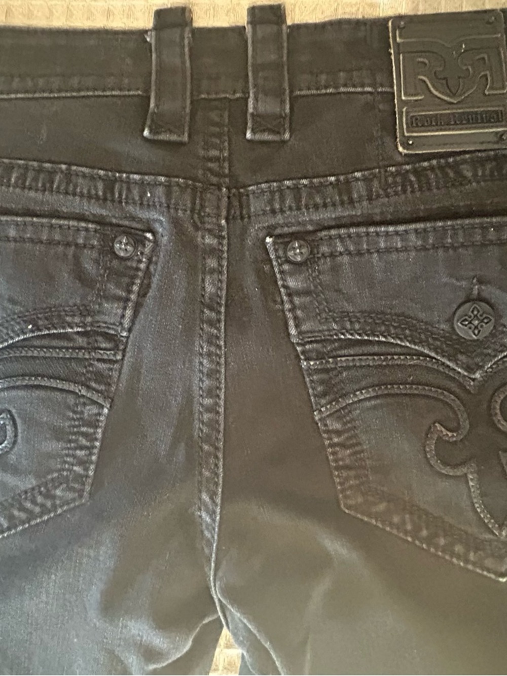 Mens Rock Revival Arther Alt Straight Black Jeans - Size 36